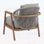 Fauteuil club d'extérieur en corde avec structure au fini teck et coussin texturé taupe, durable et confortable pour tout patio
