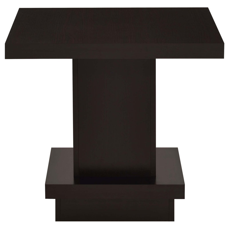 Mbala Cappuccino Square Pedestal End Table