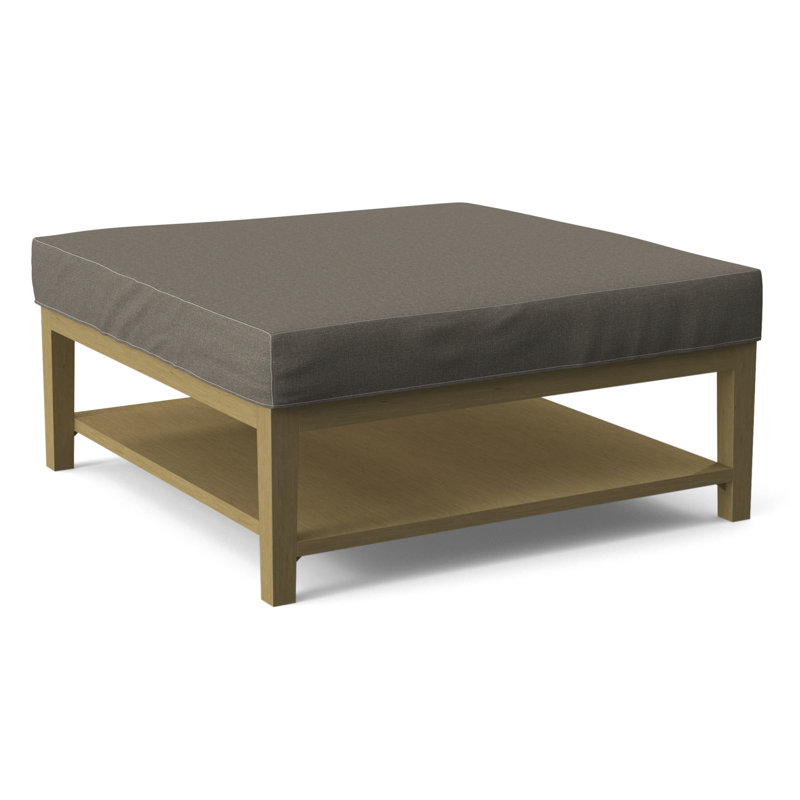 Hammond Square Ottoman, Antique Black Finish, Gray Sugar Performance; 0863-84