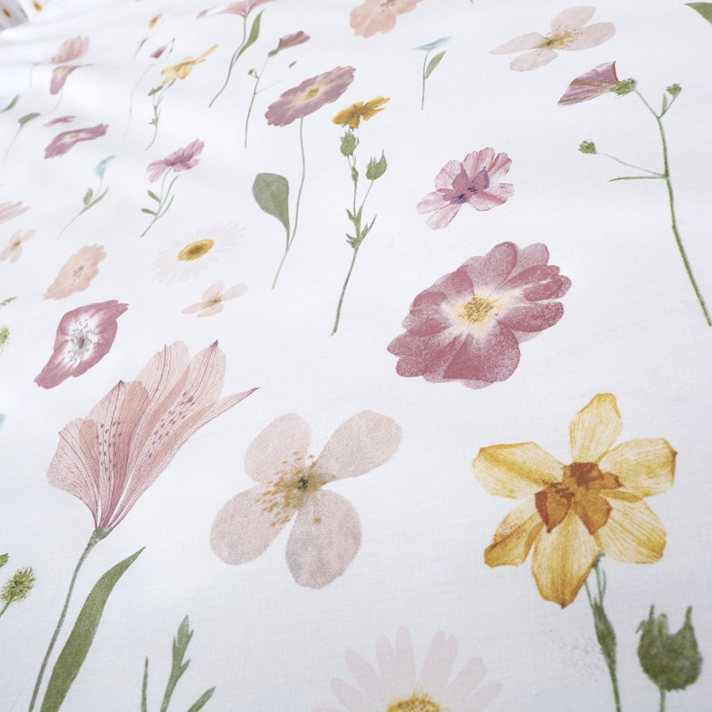 Wild Flowers Duvet Cover Set, 220 x 230cm Duvet Cover + 2 Standard Pillowcases