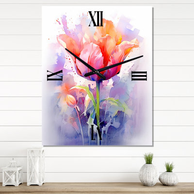 Aazan - Horloge murale tulipes