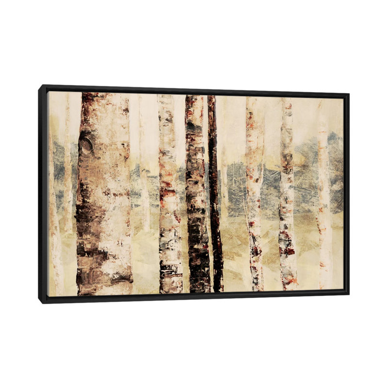« forestières vi », impression sur toile, H 18 po x l 26 po x P 1,5 po, Toile avec cadre noir, Pas de tapis