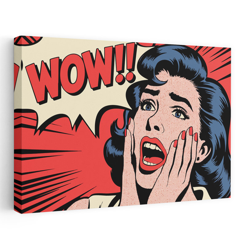 Art mural rétro rétro dramatique Wow Pop Art, H 32 po x l 48 po