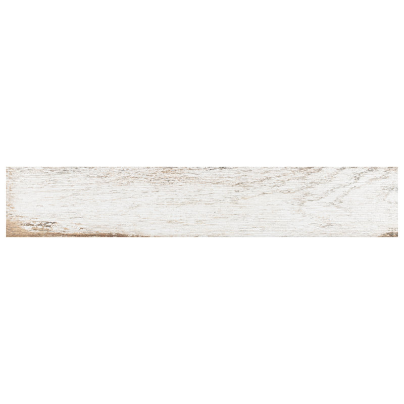 Bora 3" x 18" Porcelain Wood Look Subway Wall & Floor Tile, White