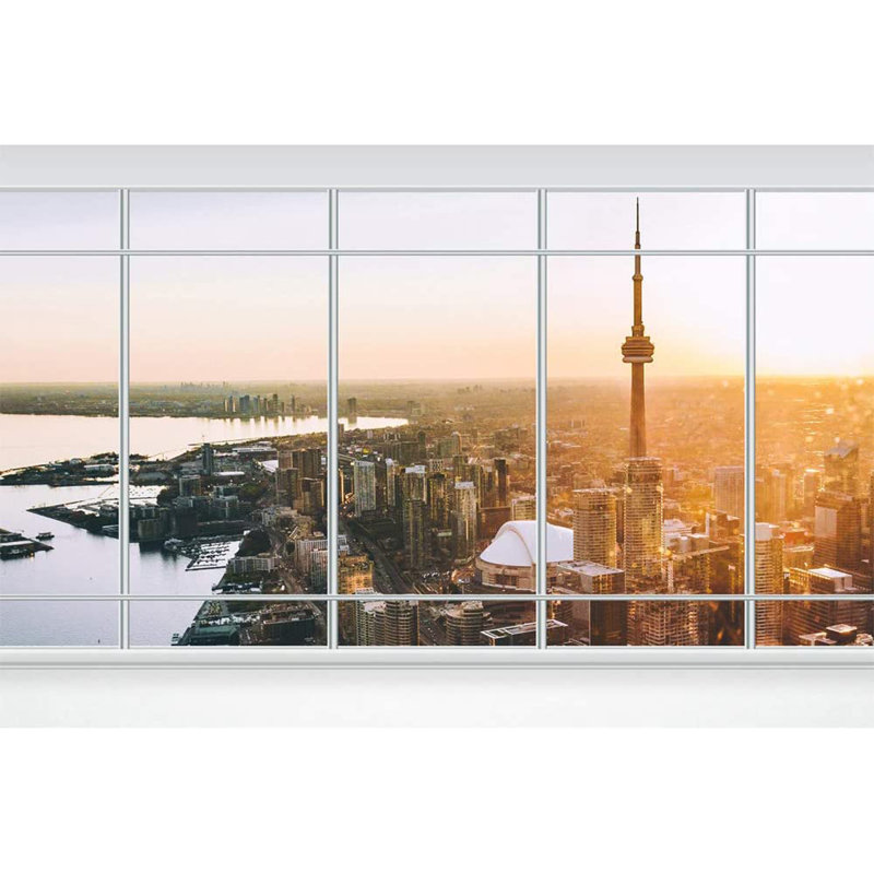 Panneau mural Grid City View Window Skyscrapers 12 pi x l 100 po