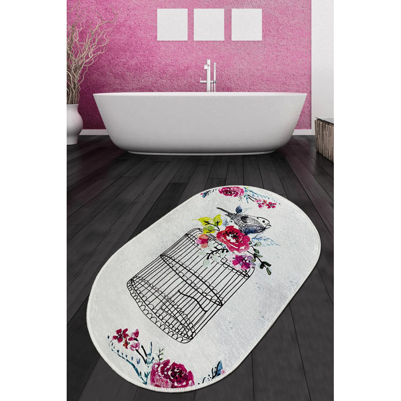 Tapis de bain antibactérien, antidérapant, 2,3 x 4,0 pieds | 100% polyester, hauteur des poils: 0,4 pouce, 20,5 oz / pied carré | Lavable à la machine, facile d'entretien, parfait pour la sécurité et le confort de la salle de bain | Durable et élégant pour la maison
