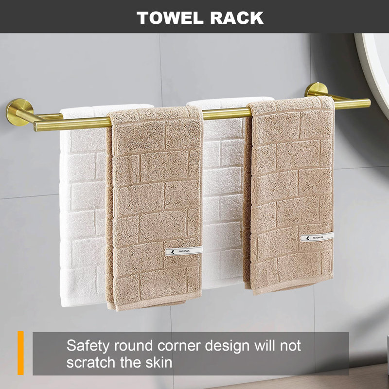 Bathroom Hardware Set,bathroom Accessories,stainless Steel,wall Mounted,10 Pieces, Brushed Gold