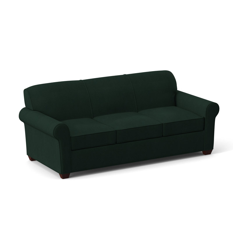 Finn Rolled Arm Sofa with Reversible Cushions, Empire Mahogany, Dillon Black, 34" H x 83" W x 36" D