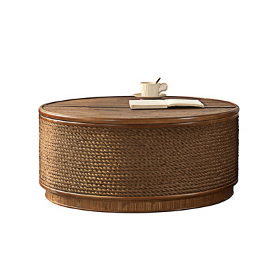 Round Coffee Table with Lift-Off Lid Storage