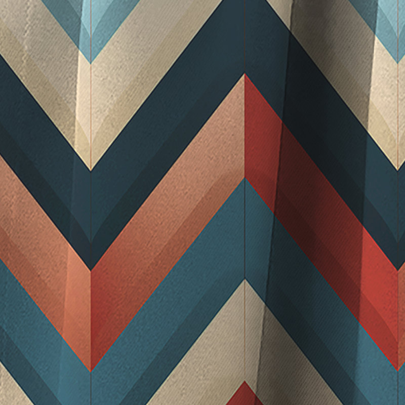 Motif à chevrons multicolore Urban I - Chevron - Rideau occultant - 1 panneau, L 52 po x L 90 po