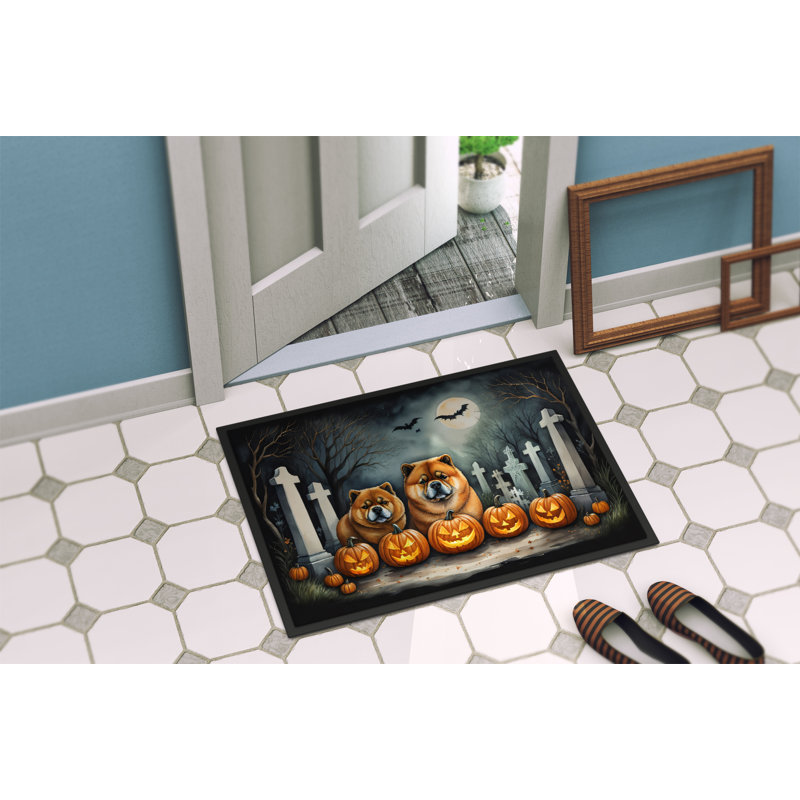 Tapis intérieur ou extérieur Chow Chow Spooky Halloween 24 x 36