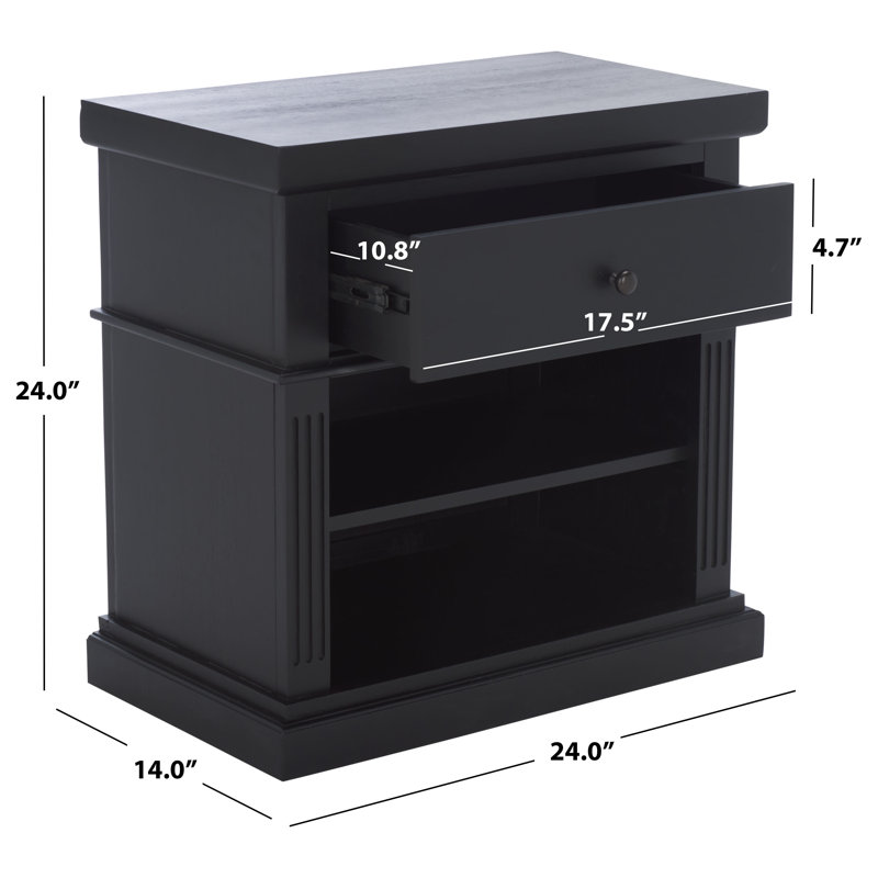 Table de chevet Ahasu, Noir
