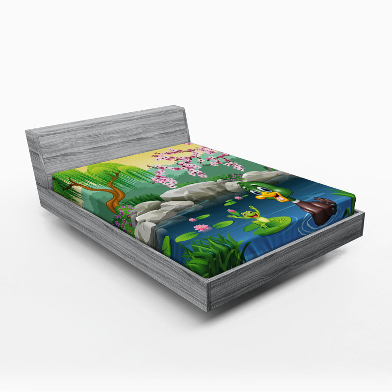 Cartoon Microfiber Fitted Sheet, Full/Double Fitted Sheet
