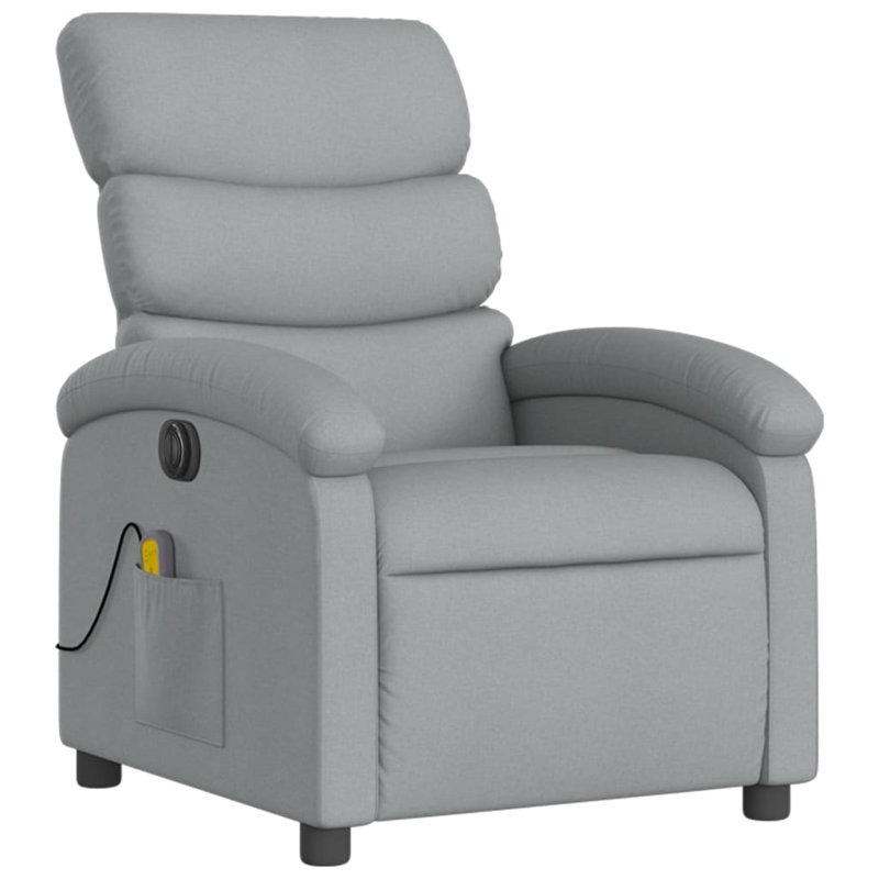 Fauteuil de massage inclinable électrique, Tissu gris pâle