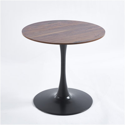 31.5"Walnut COLOR TOP Tulip Table Mid-Century Dining Table For 2-4 People With Round Mdf Table Top, Pedestal Dining Table, End Table Leisure Coffee Table