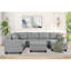 Canapé modulaire moderne de 121,3 po avec repose-pieds et canapé modulaire en U avec 2 coussins décoratifs Modern-723089573