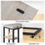 Table d'appoint pliable en forme de C avec tablettes de rangement; Glisse sous le canapé; Gris-brun