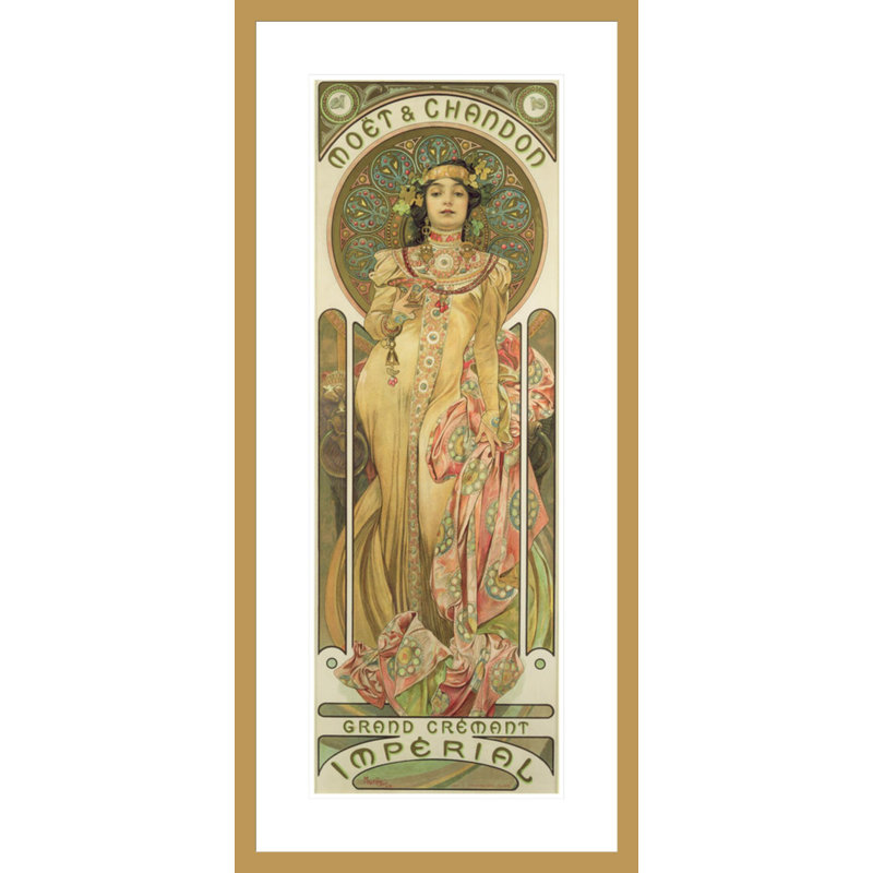 Affiche pour «Moët & amp; «Chandon: Dry Imperial» (1899) par Alphonse Mucha, reproduction sur toile, H 41,5 po x l 19,18 po