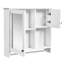 Armoire de salle de bain blanche avec miroir - 2 tablettes réglables montées pour le rangement des articles de toilette et accessoires