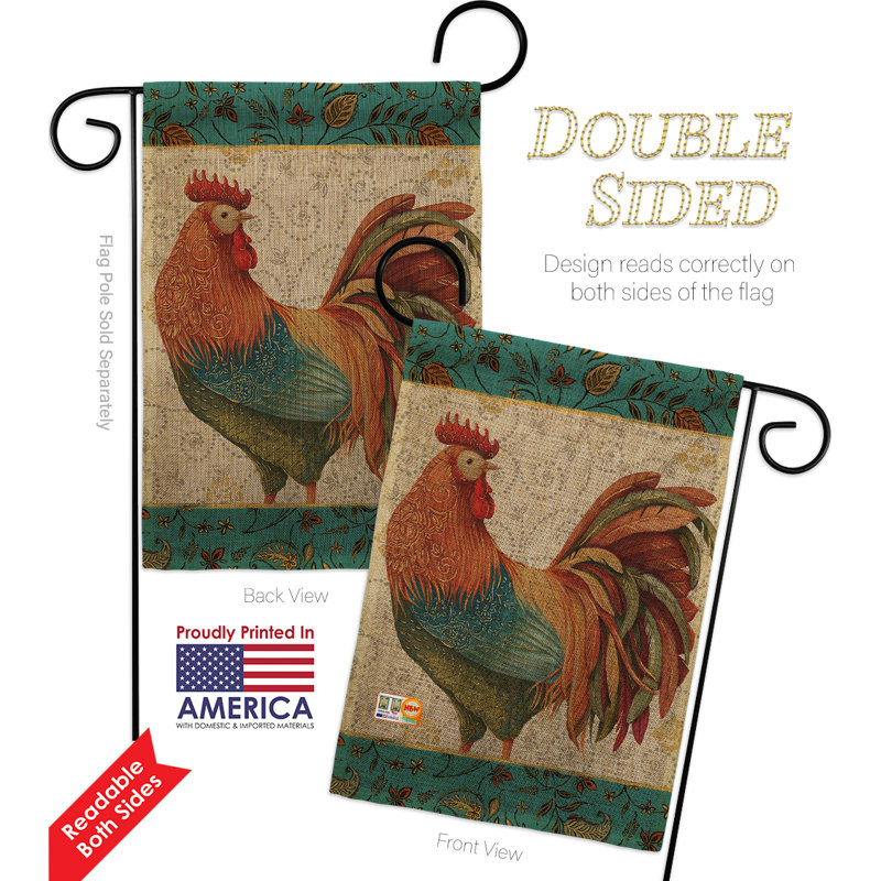 Double Sided 18.5 in. H x 13 in. W Polyester Animal Garden flag