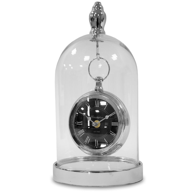 Analogue Metal Quartz Controlled Tabletop Clock in Silver