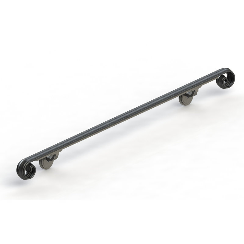 Scroll Wrought Iron Handrail, 48" H