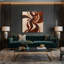 Art abstrait abstrait sur toile beige-681394260