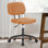 Chaise de travail en similicuir, chaise de bureau compacte sans accoudoirs, chaise de dessinateur ergonomique rembourrée et pivotante