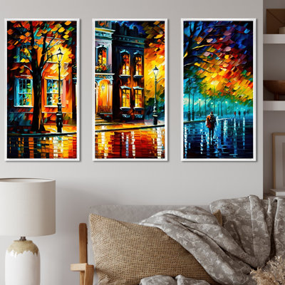 «Colorful Montreal City III», reproduction sur toile 3 pièces