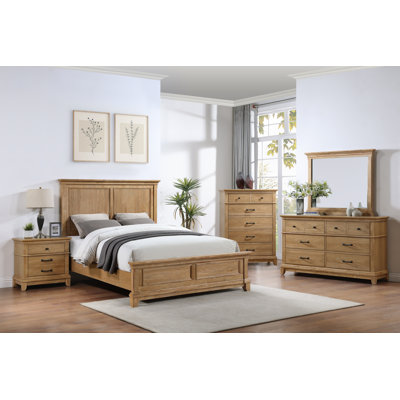 Ensemble de chambre avec grand lit en bois 5 pièces Esterel