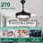 36 Inch Retractable Ceiling Fan With Lights, Modern 6 Speeds Silent DC Motor Fandelier Ceiling Fan For Bedroom-10793838-10793835