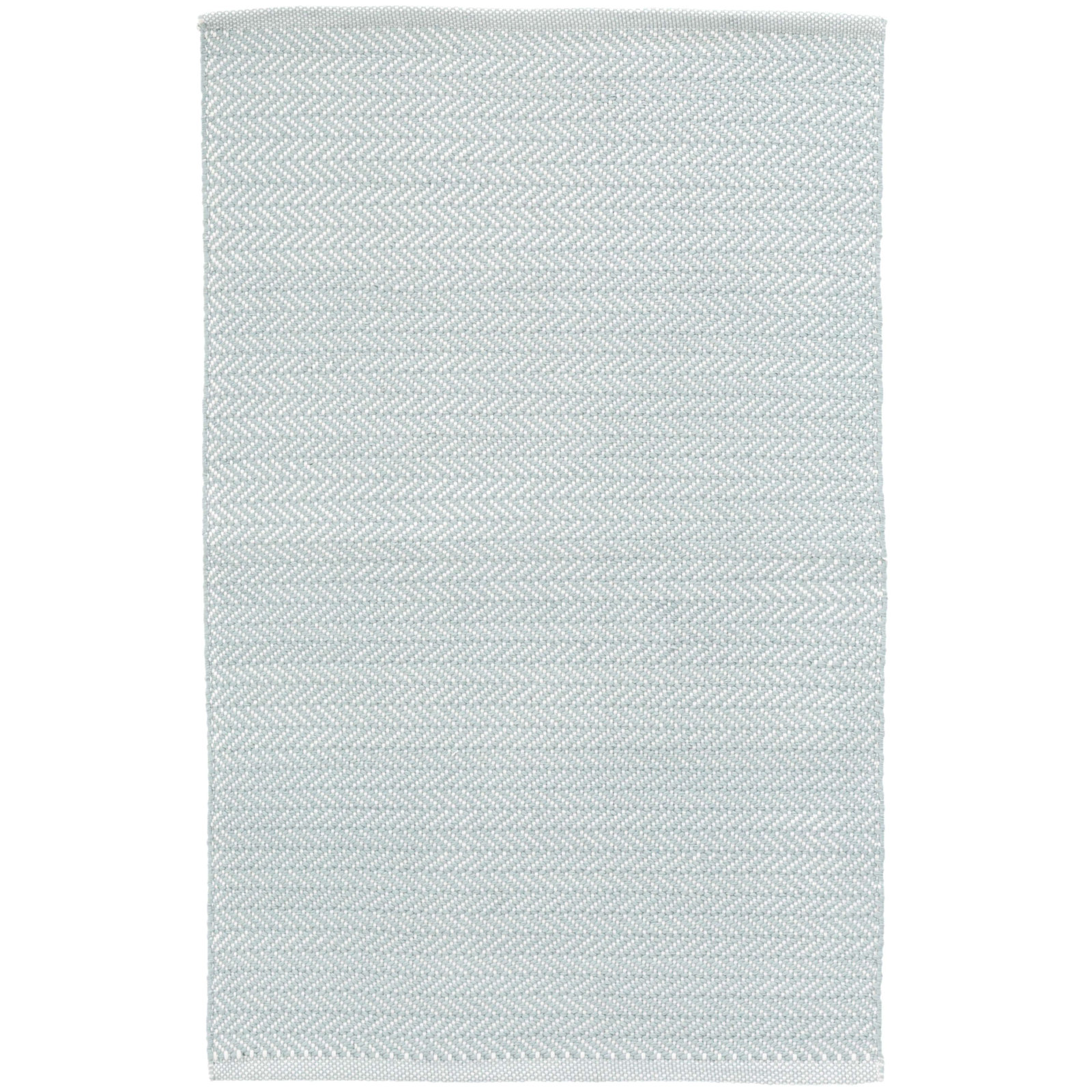 Herringbone Pearl Hand-Woven Outdoor Rug, Light Blue/Ivory, Rectangle 3' x 5'