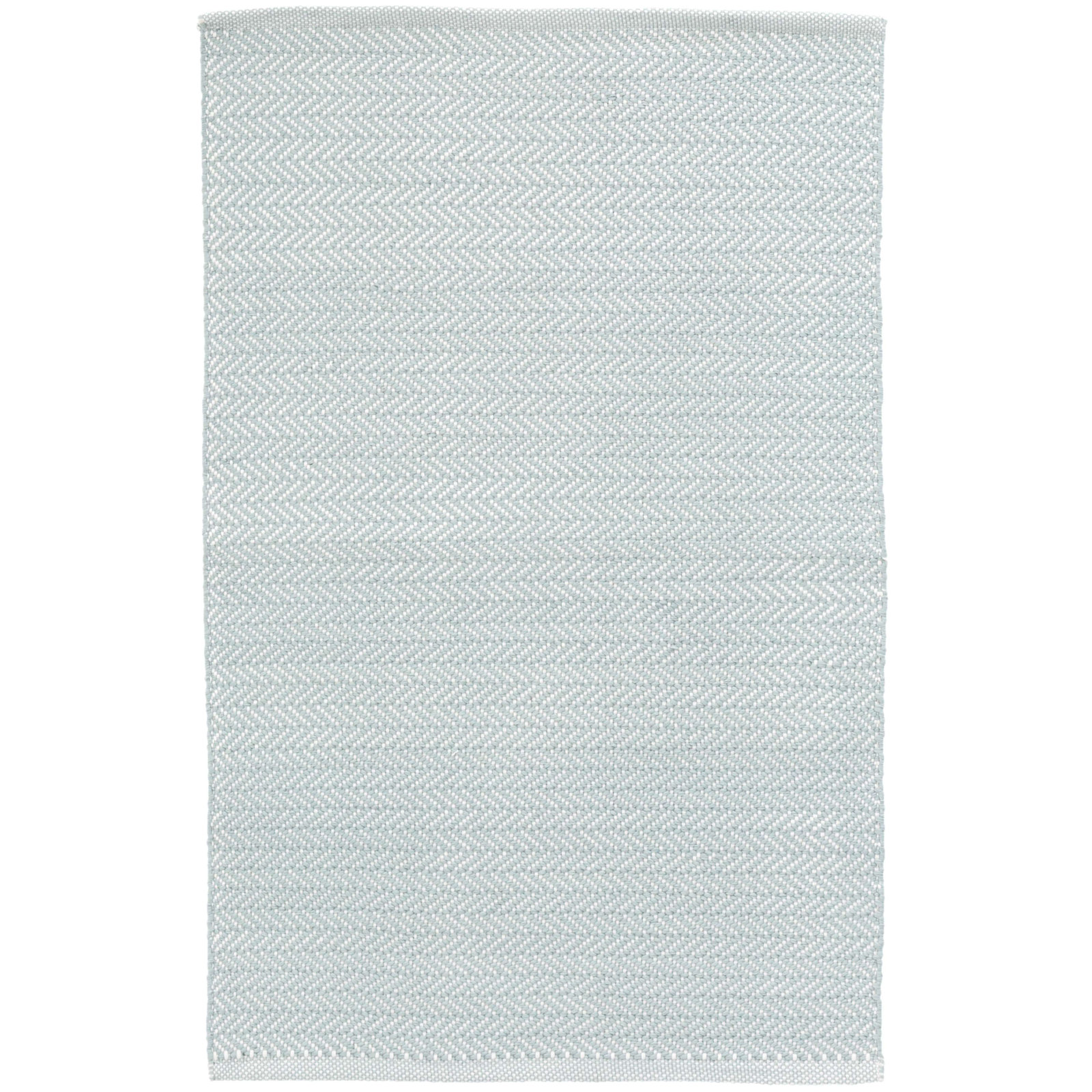 Herringbone Pearl Handwoven Indoor/Outdoor Rug, Rectangle 3' x 5', Light Blue/Ivory