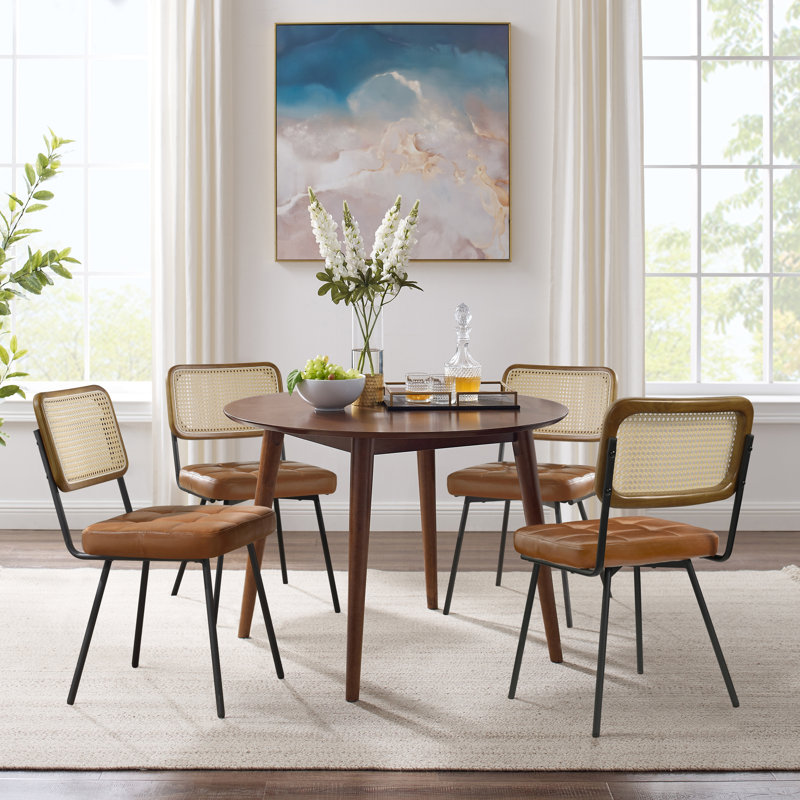 Bowens Upholstered Dining Chair, Yellow/Brown