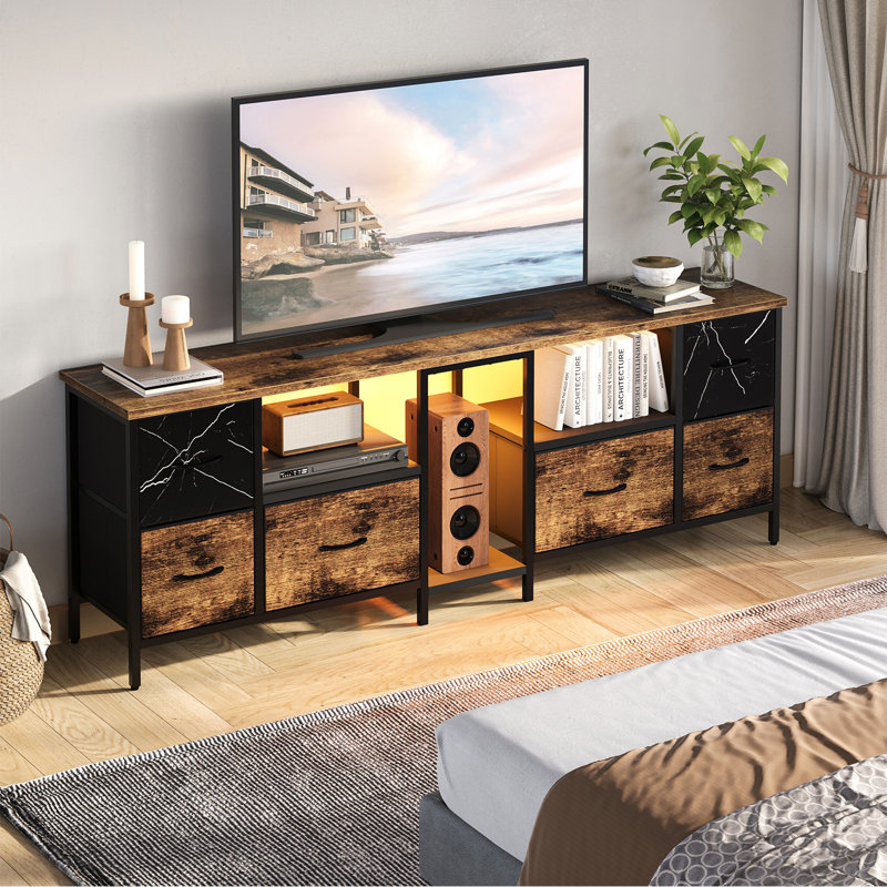 160cm Multifunctional Tv Cabinet With Multiple Drawers, Brown