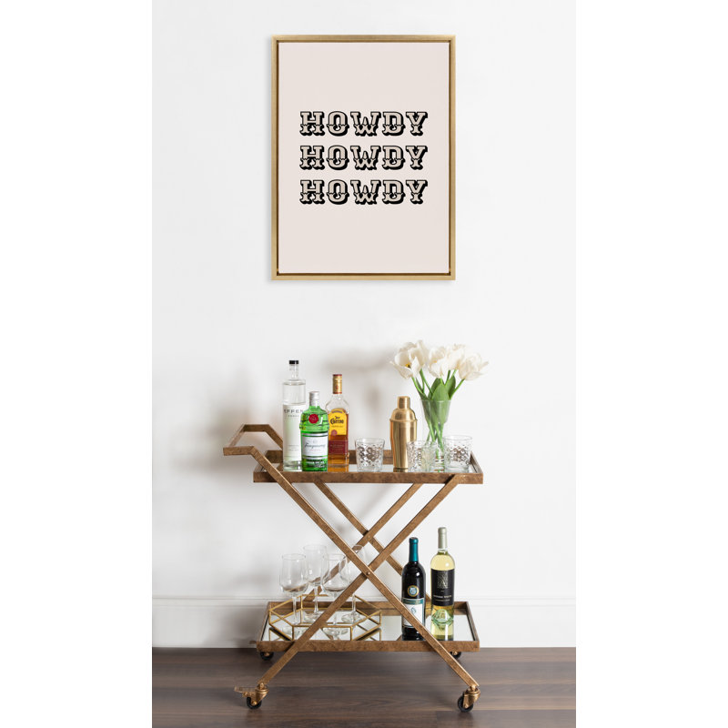 «Howdy Western» par Honey Island Studio, reproduction d'art sur toile encadrée, Or vif