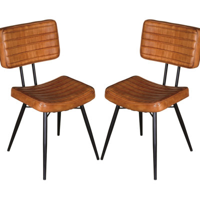 Chaises d'appoint en chameau 2 pièces 2 pièces avec structure en métal noir