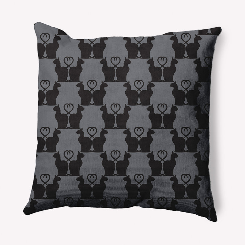 Coussin décoratif intérieur / extérieur Witches Brew, 20 po x 20 po, Gris acier