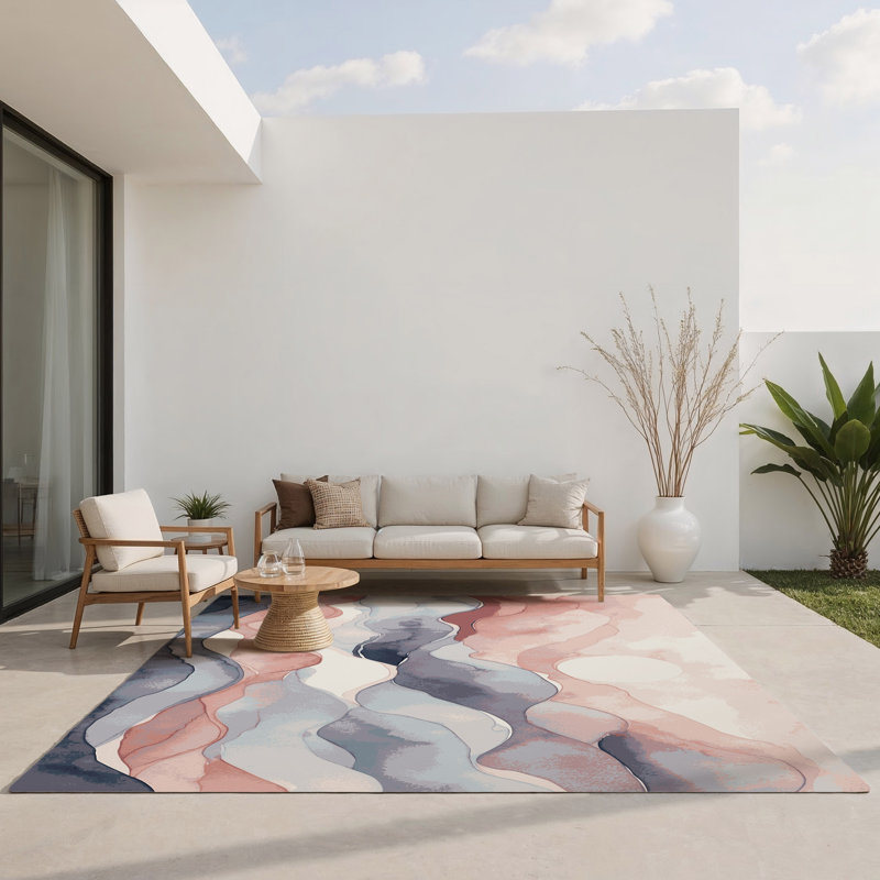 Tapis intérieur et extérieur Coral Sky, Rectangle 1 pi 6 po x 2 pi 6 po