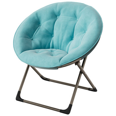 Saucer Chair, Comfy Chair Faux Fur Lounge Moon Chair with Folding Metal Frame, Lazy Sofa Chair, Oversized Plush Flower Accent Seat for Adults, Teens & by George Oliver