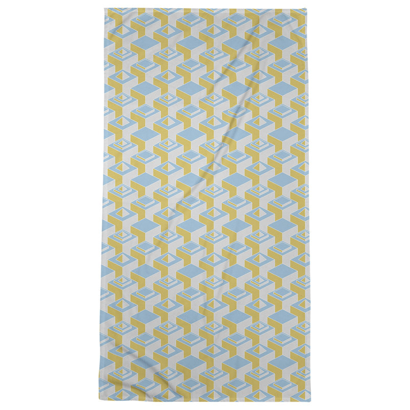 Jordao Beach Towel, Mustard/Gray/Blue