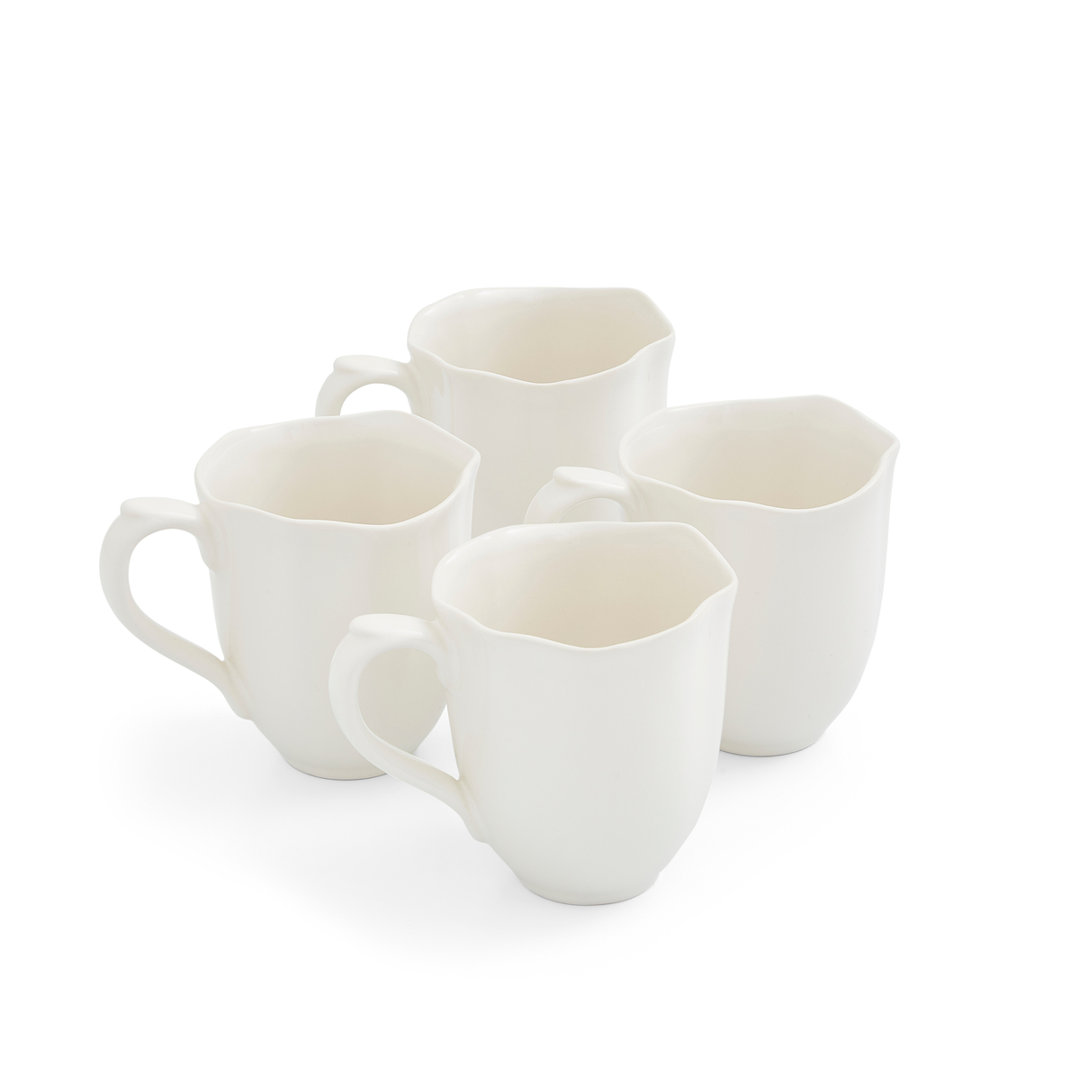 Portmeirion Sophie Conran White Mug 14 Oz  Floret White (Set of 4) Portmeirion