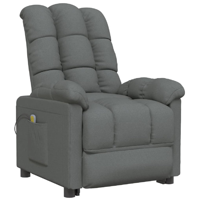 Upholstered Massage Chair, Dark Gray Fabric