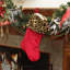 Chaussette de Noël 20 po à revers léopard rouge et noir
