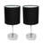 Amandev Simple Designs Mini Basic Table Lamp with Drum Fabric Shade-16393461