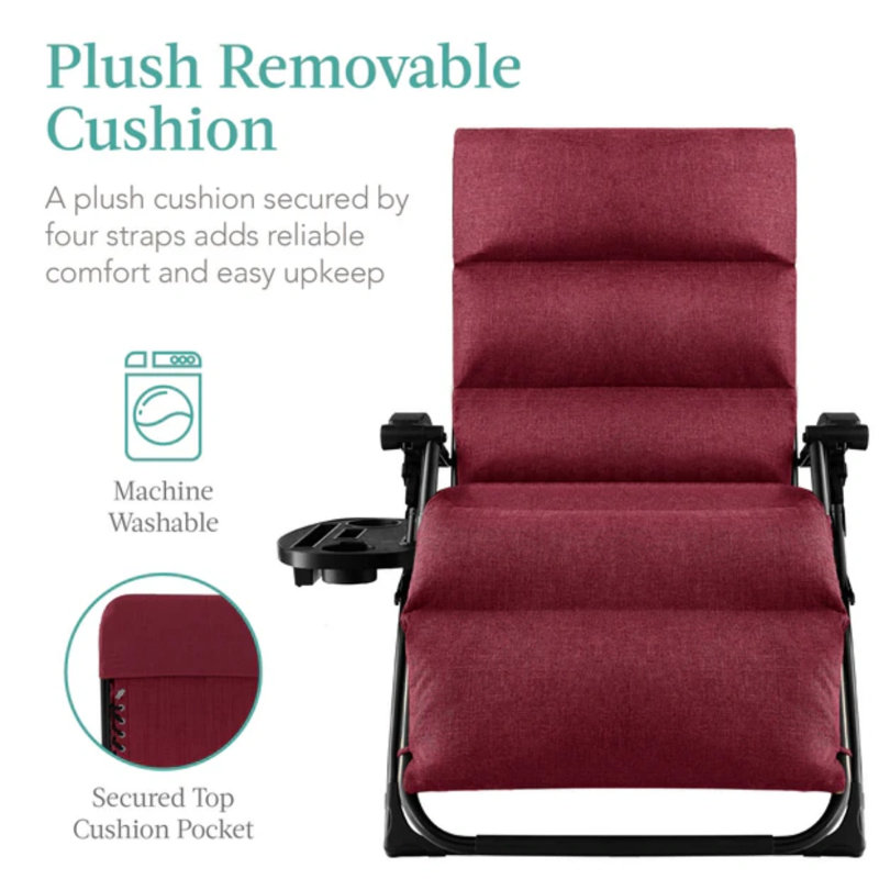 Oversized Zero Gravity Chair, Burgundy
