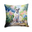 White Boxer Spring Path Throw Pillow-99813720
