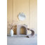 Console sculptée arquée 32,3 x 14,2 x 29,9 po avec finition en faux travertin beige