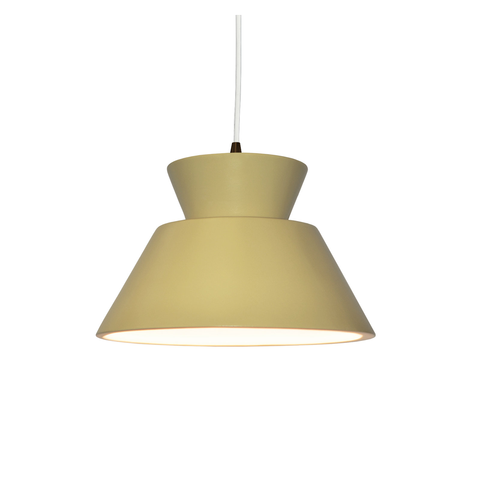 Logan 1 - Light Single Geometric LED Pendant, Incandescent, Dark Bronze, Muted Yellow