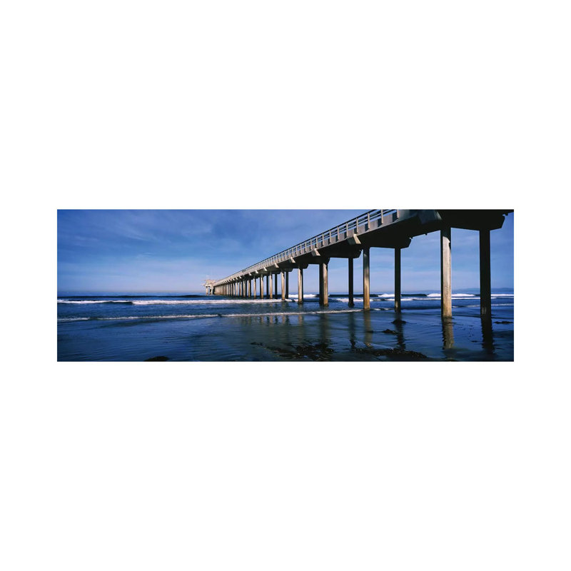 Scripps Pier, La Jolla, San Diego, California, USA by Panoramic Images - Wrapped Canvas Panoramic Print